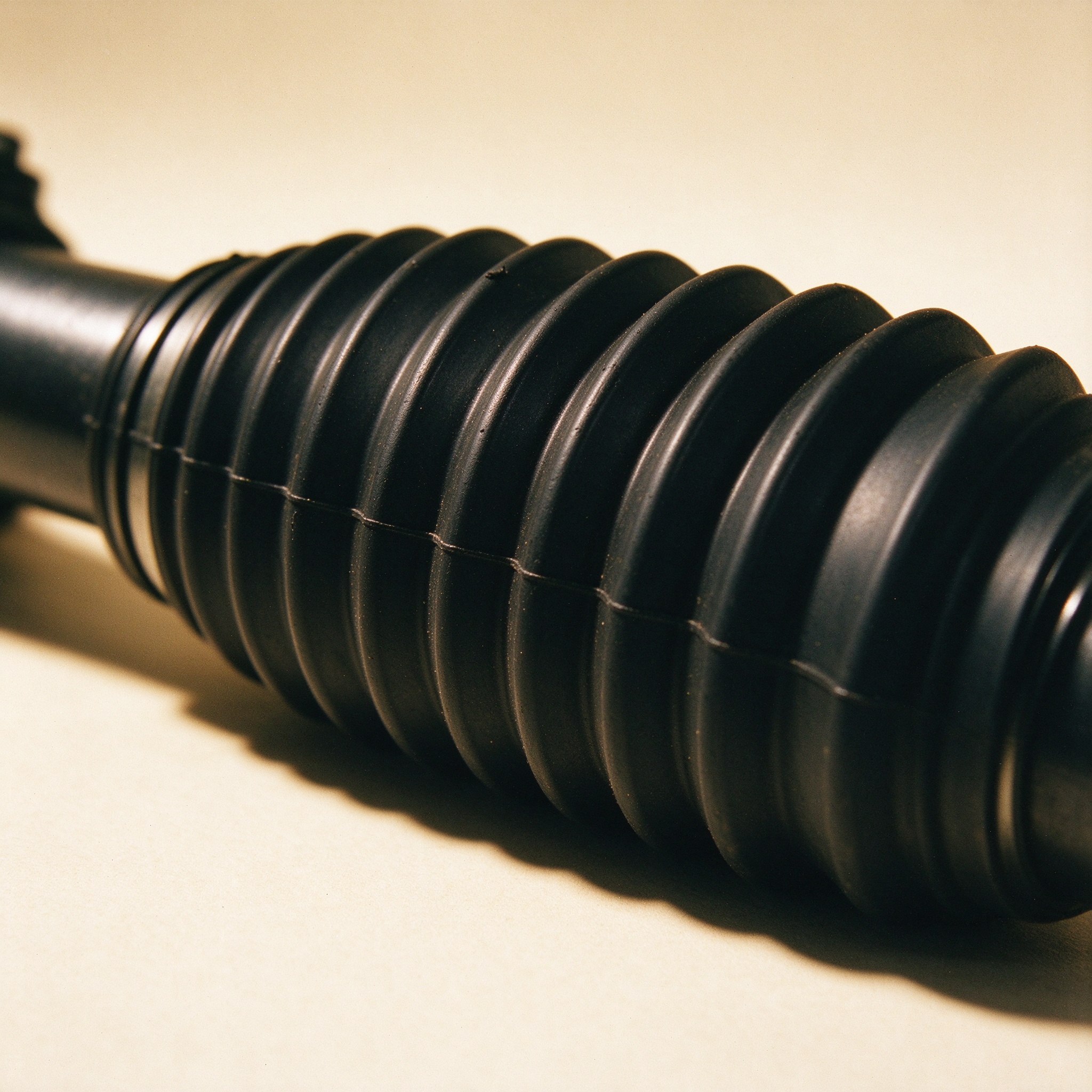 Rubber dust boot bellows macro detail